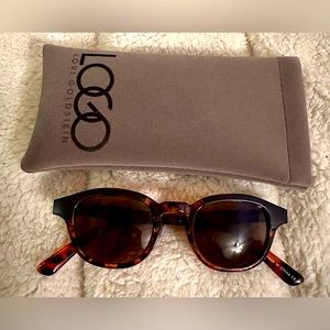 LOGO Sunglasses by designer Lori Goldstein black&tortoise w/case eye protection